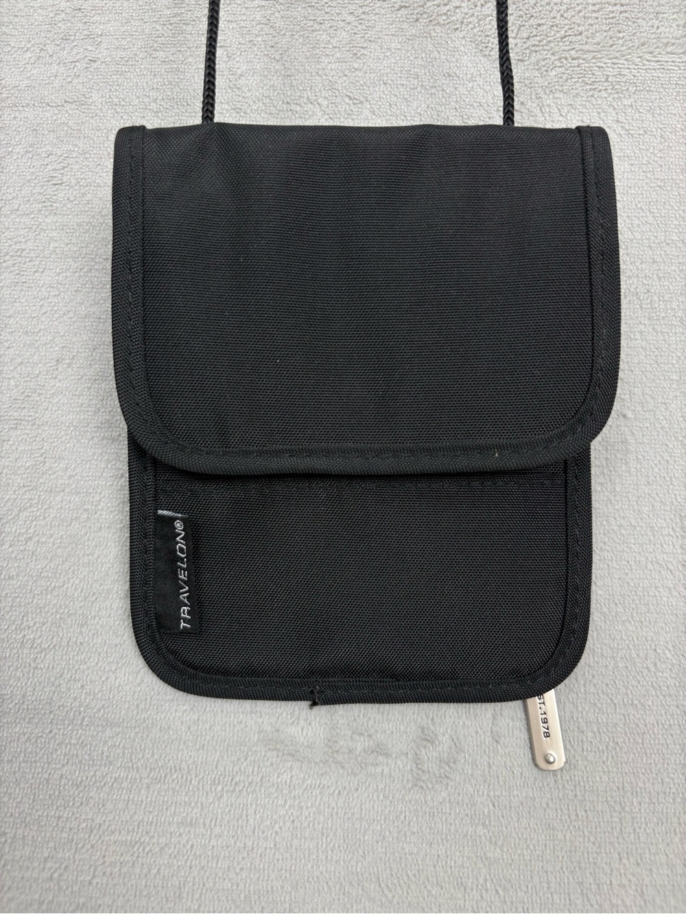 Travelon RFID Blocking Neck Wallet Travel Passport Holder Black Organizer